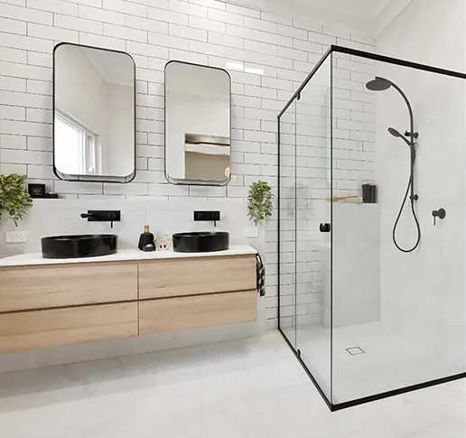 Bathroom renovation with custom ceramic shower in a Montreal home